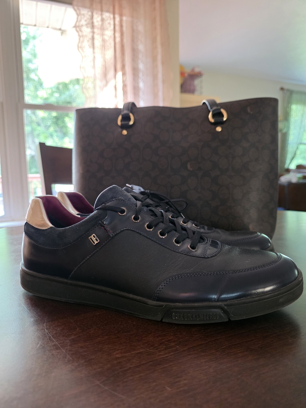 Dirk Bikkembergs Kicker Navy Blue Italian Leather And Suede Low Top Sneakers